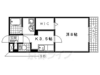 奈良線 JR小倉駅 徒歩2分 3階建 築14年(1K/1階)の間取り写真