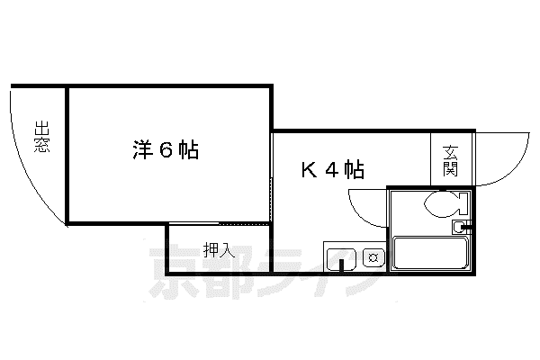 アクエルド東大路(1K/2階)の間取り写真