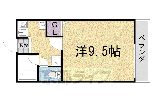 京阪電気鉄道鴨東線 出町柳駅 徒歩22分 2階建 築30年(1K/2階)の間取り写真