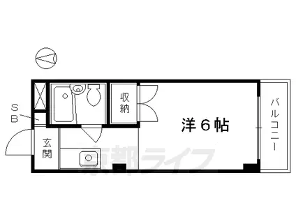 京阪電気鉄道鴨東線 神宮丸太町駅 徒歩1分 5階建 築42年(1K/4階)の間取り写真