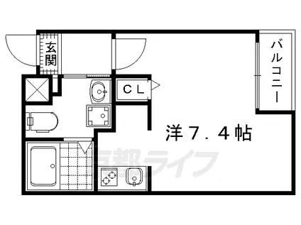 メゾン・サンマルタン京大北(1K/4階)の間取り写真