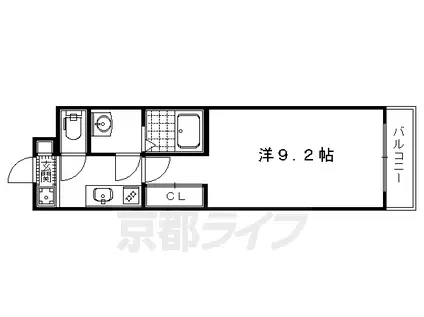 京阪電気鉄道鴨東線 出町柳駅 徒歩25分 5階建 築6年(1K/4階)の間取り写真