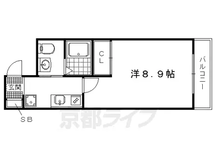 京阪電気鉄道鴨東線 出町柳駅 徒歩25分 5階建 築6年(1K/1階)の間取り写真