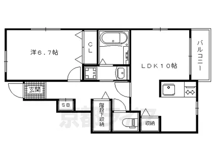 叡山電鉄 岩倉駅(京都) 徒歩23分 2階建 築7年(1LDK/1階)の間取り写真