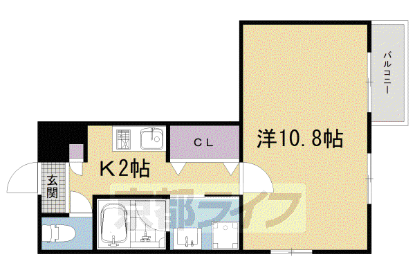 京都市烏丸線 丸太町駅(京都市営) 徒歩6分 5階建 築6年(1K/5階)の間取り写真