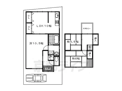 叡山電鉄 一乗寺駅 徒歩11分 2階建 築100年(3LDK)の間取り写真