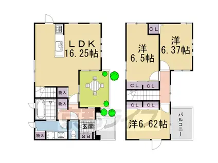 叡山電鉄 茶山・京都芸術大学駅 徒歩13分 2階建 築12年(3LDK)の間取り写真