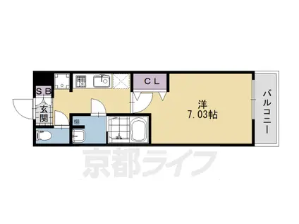 ACUERDO京大北(1K/2階)の間取り写真