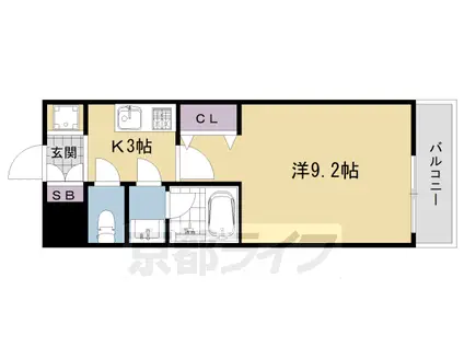 EXCEED北白川(1K/2階)の間取り写真