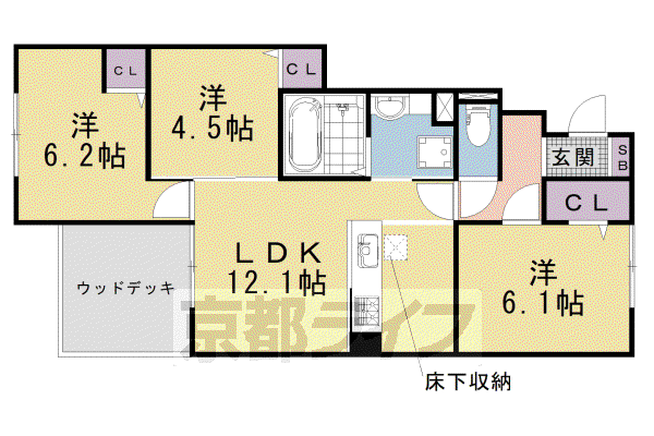 京阪電気鉄道鴨東線 出町柳駅 徒歩14分 2階建 築6年(3LDK/1階)の間取り写真