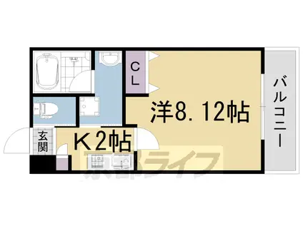 近鉄京都線 久津川駅 徒歩4分 3階建 築4年(1K/3階)の間取り写真