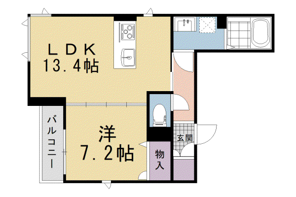 セントリビエ北山(1LDK/3階)の間取り写真