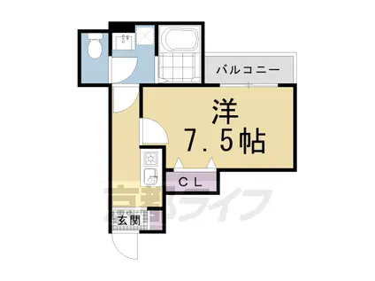 ROLLS LINKS 修学院(1K/2階)の間取り写真