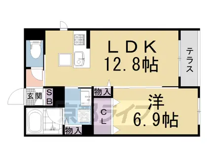 カーサ・シエル(1LDK/1階)の間取り写真