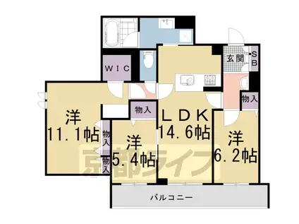 オーキッド京都北山(3LDK/2階)の間取り写真