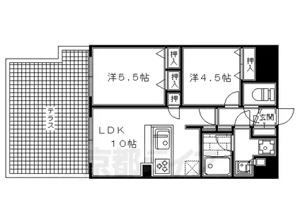 叡山電鉄 元田中駅 徒歩8分 5階建 築14年(2LDK/1階)の間取り写真