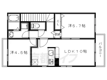 叡山電鉄 宝ケ池駅 徒歩5分 2階建 築15年(2LDK/2階)の間取り写真