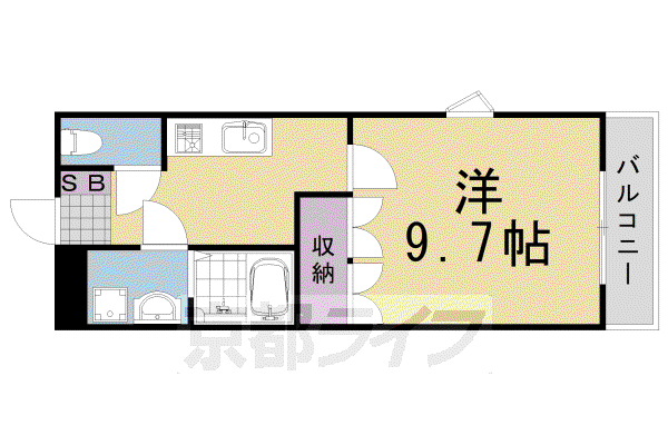 阪急電鉄京都線 洛西口駅 徒歩33分 2階建 築17年(1K/2階)の間取り写真