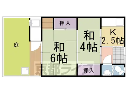 阪急電鉄京都線 桂駅 徒歩13分 2階建 築49年(2K)の間取り写真