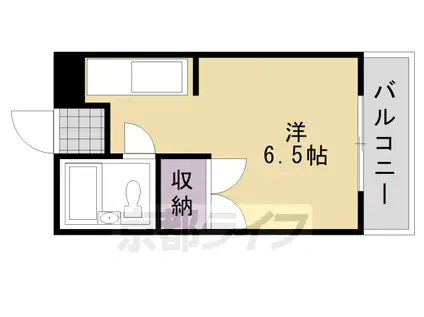阪急電鉄京都線 桂駅 徒歩13分 4階建 築39年(1K/3階)の間取り写真