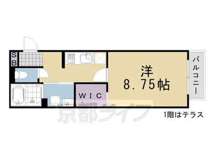 阪急電鉄京都線 桂駅 徒歩14分 2階建 築15年(1K/1階)の間取り写真