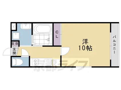 阪急電鉄嵐山線 上桂駅 徒歩10分 5階建 築14年(1K/3階)の間取り写真