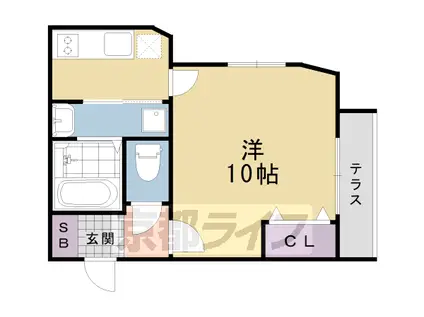 阪急電鉄嵐山線 上桂駅 徒歩10分 5階建 築14年(1K/4階)の間取り写真