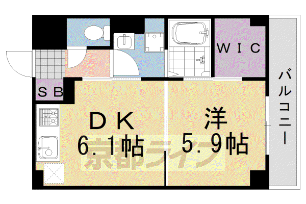 阪急電鉄京都線 桂駅 徒歩8分 3階建 築15年(1DK/2階)の間取り写真