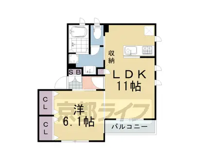 シャルマン フレール(1LDK/2階)の間取り写真