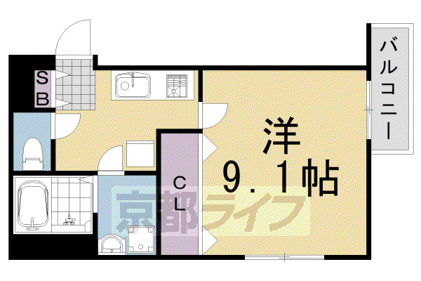 阪急電鉄京都線 洛西口駅 徒歩40分 5階建 築14年(1K/5階)の間取り写真