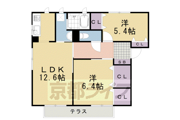 MAISON JOIE(2LDK/2階)の間取り写真