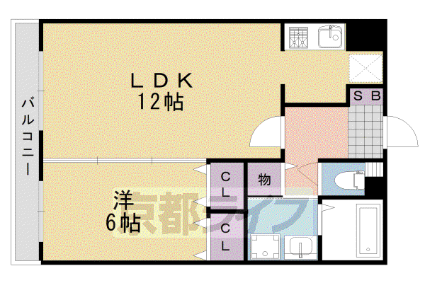 阪急電鉄京都線 桂駅 徒歩13分 3階建 築11年(1LDK/2階)の間取り写真