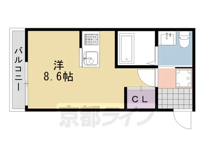 東海道本線 桂川駅(京都) 徒歩10分 3階建 築10年(ワンルーム/3階)の間取り写真