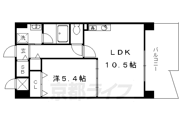 阪急電鉄京都線 上牧駅(大阪) 徒歩3分 6階建 築17年(1LDK/6階)の間取り写真