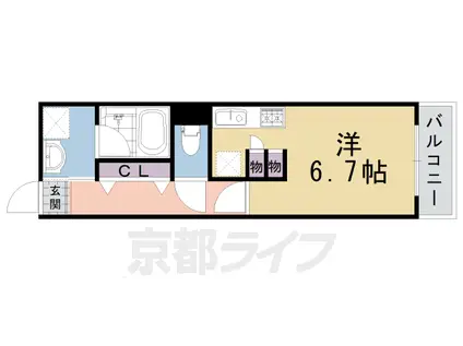東海道本線 長岡京駅 徒歩5分 2階建 築16年(1K/1階)の間取り写真