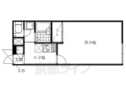 東海道本線 桂川駅(京都) 徒歩18分 2階建 築16年(1K/1階)の間取り写真