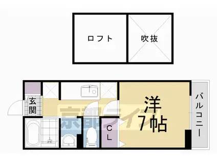 阪急電鉄京都線 西山天王山駅 徒歩7分 2階建 築13年(1K/2階)の間取り写真