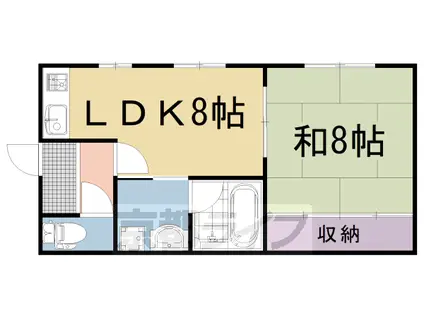 東海道本線 長岡京駅 徒歩35分 2階建 築37年(1LDK/2階)の間取り写真