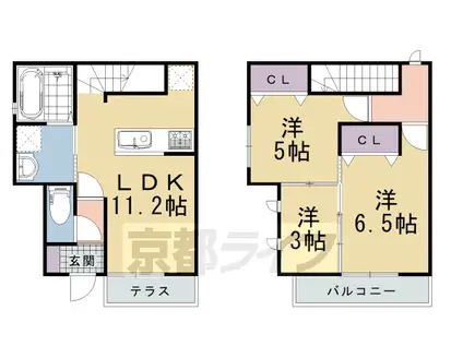 阪急電鉄京都線 長岡天神駅 徒歩18分 2階建 築11年(3LDK/1階)の間取り写真