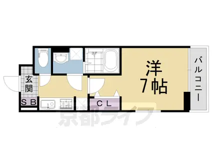 東海道本線 長岡京駅 徒歩12分 3階建 築10年(1K/3階)の間取り写真