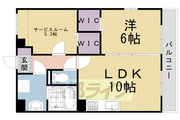 阪急電鉄京都線 洛西口駅 徒歩14分 3階建 築10年(1SLDK/1階)の間取り写真