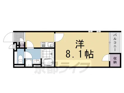 阪急電鉄京都線 西山天王山駅 徒歩7分 2階建 築9年(1K/1階)の間取り写真