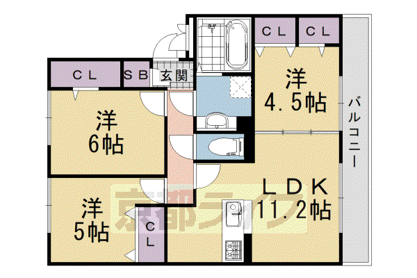 ル・シエル(3LDK/3階)の間取り写真