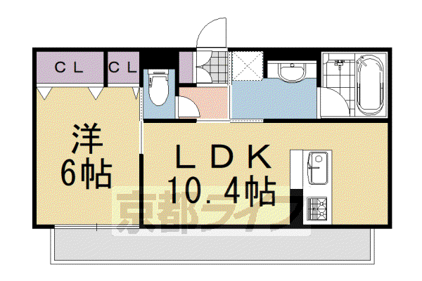 東海道本線 桂川駅(京都) 徒歩13分 3階建 築9年(1LDK/3階)の間取り写真