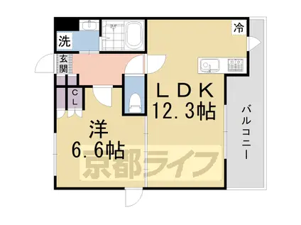 東海道本線 桂川駅(京都) 徒歩7分 3階建 築9年(1LDK/1階)の間取り写真