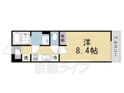 阪急電鉄京都線 長岡天神駅 徒歩10分 3階建 築7年(1K/2階)の間取り写真