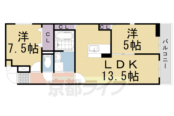 GLANZ CLK いちご館(2LDK/1階)の間取り写真