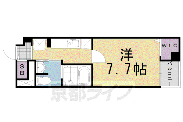 阪急電鉄京都線 長岡天神駅 徒歩7分 4階建 築7年(1K/3階)の間取り写真