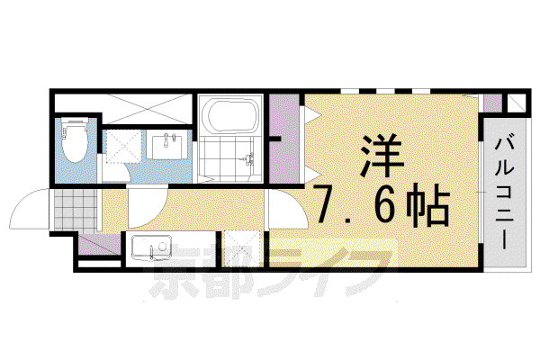 阪急電鉄京都線 長岡天神駅 徒歩7分 4階建 築7年(1K/3階)の間取り写真