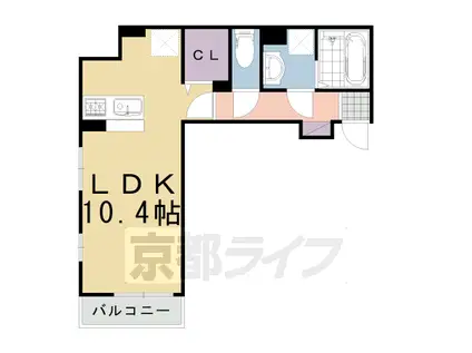 東海道本線 長岡京駅 徒歩6分 3階建 築7年(ワンルーム/1階)の間取り写真